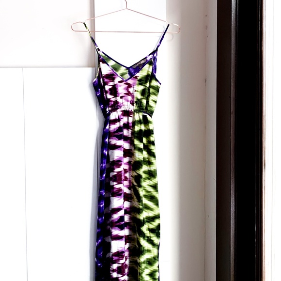 charlie jade 100% silk maxi dress print size small - Picture 3 of 4